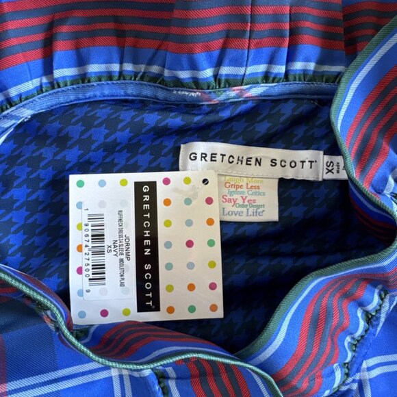 Gretchen Scott Plaid Ruffle Neck Middleton plaid dress -Size XS - NWT - Picture 3 of 8